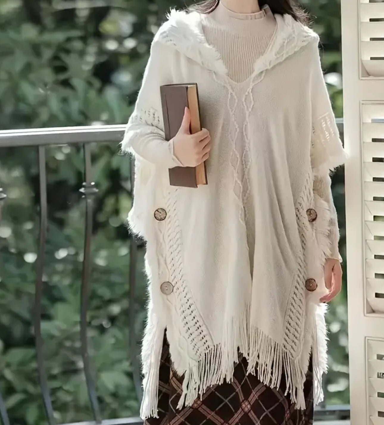 Soft Knitted Stylish Tassel Cape Shaw -one size fits all