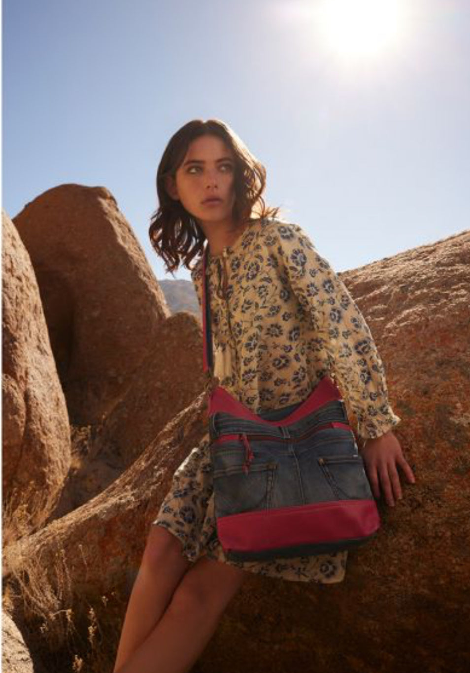 CHARLEY's DENIM SHOULDER BAG