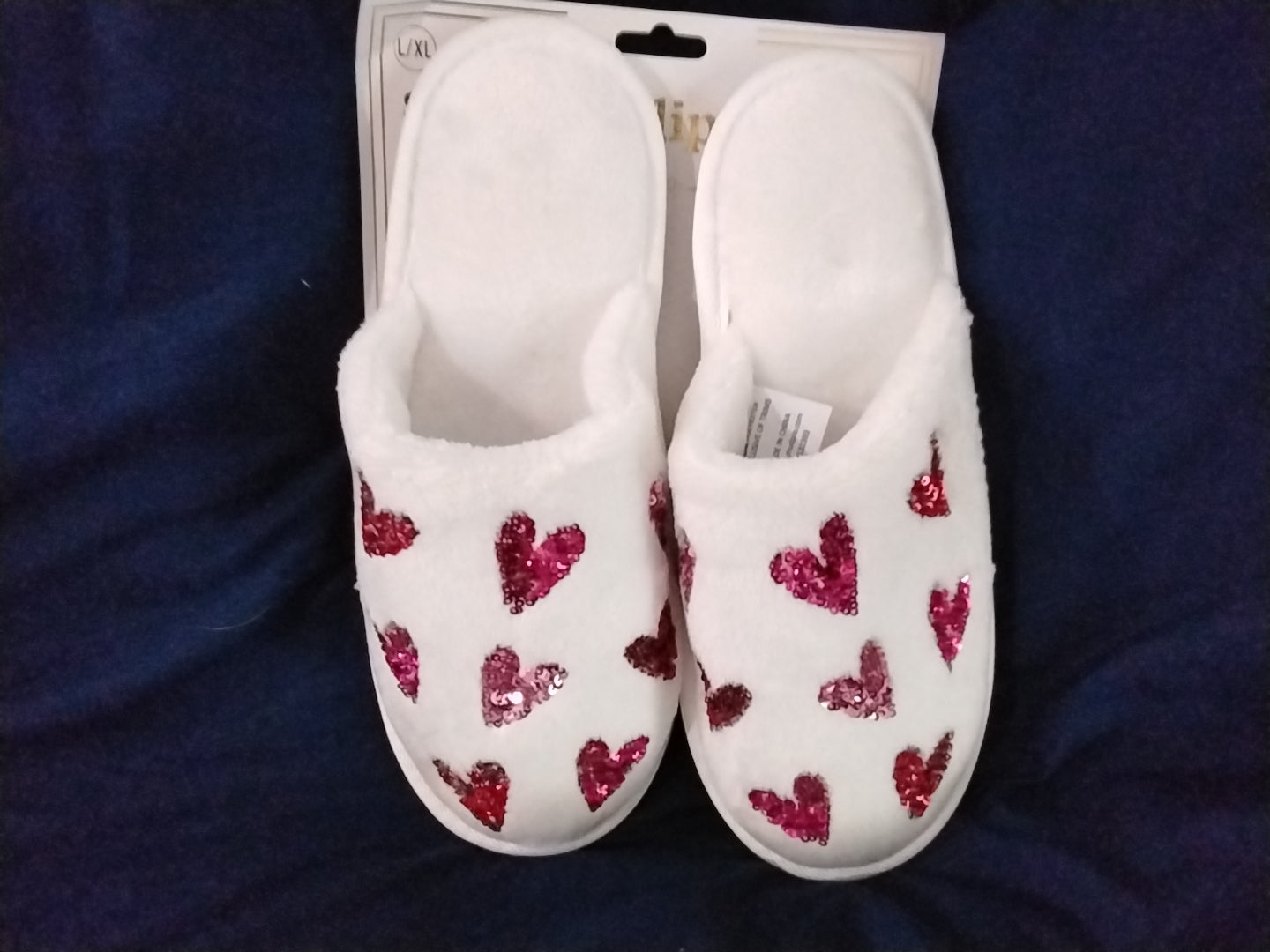 Mud pie sparkle slippers L/XL