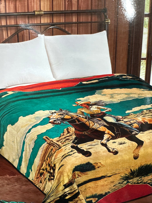 Arizona Cowgirl Skull  Blanket Queen