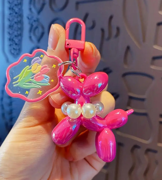 Pearl KAWAII Cartoon Balloon Dog Key Chain