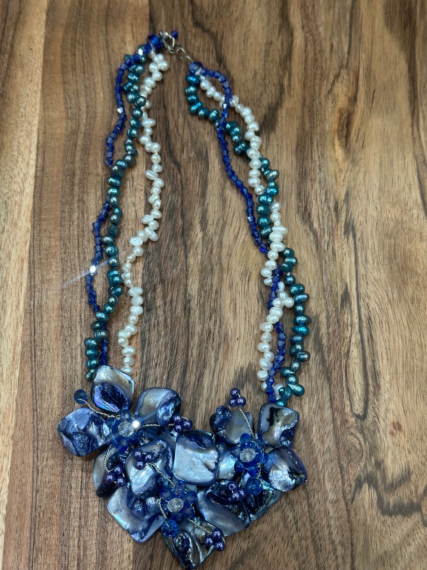 Blue Pearls Necklace