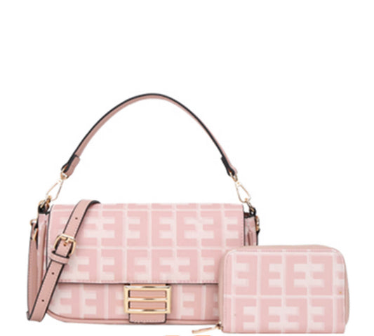 2in1 Fashion Geometric Crossbody Bag Wallet Set EE-2110A