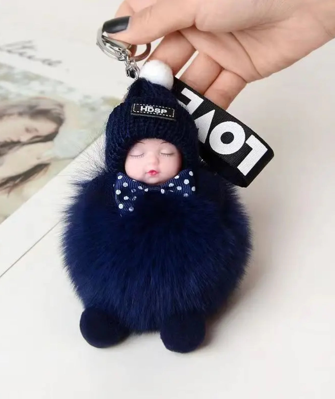 Sleepy Ruby Doll Key Chain