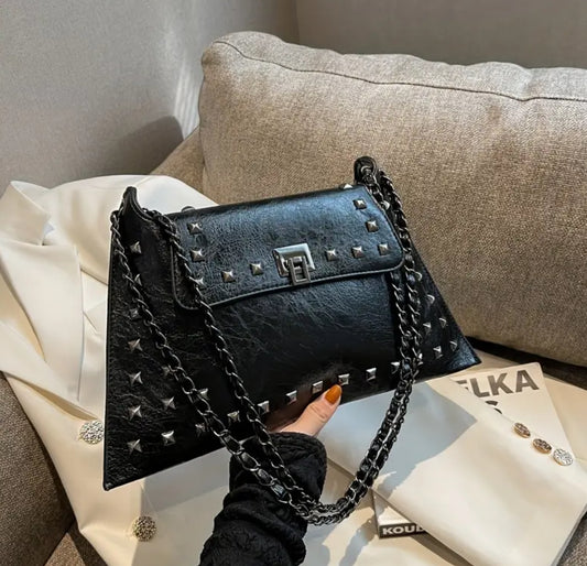 Retro Studded Shoulder Bag