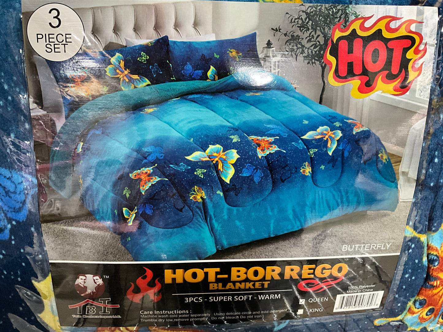 Butterfly BORREGO 3PC BEDSPREAD - Queen