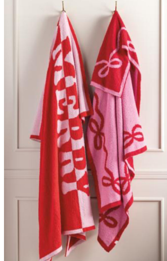 BOW CHENILLE BLANKET