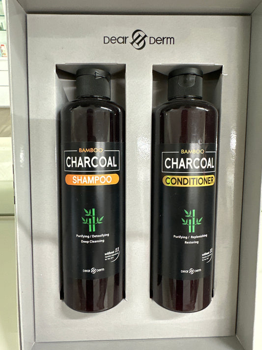 Charcoal shampoo, and conditioner set