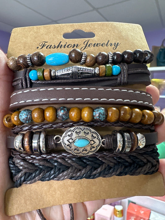 Vintage Style Concho Bracelet Set