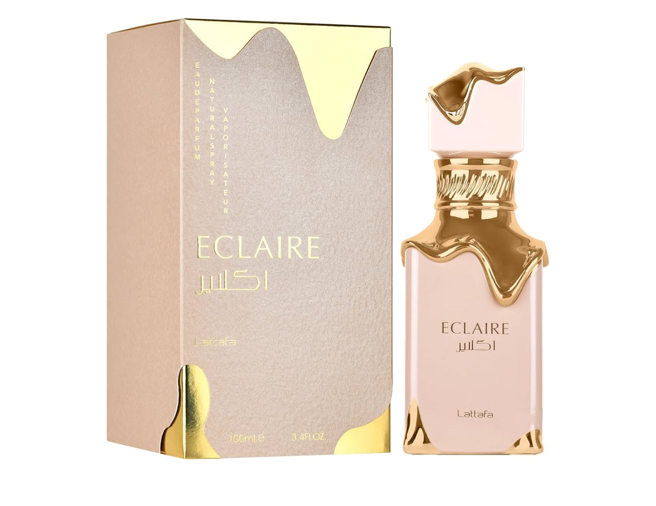 Lattafa Eclaire - Vanilla, Caramel, Sweet, Floral - Eau de Parfum Long-Lasting Fragrance for Women, 3.40 Ounce / 100 ml