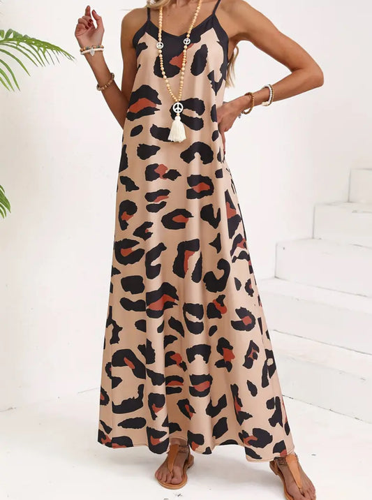 Summer Leopard Print Maxi Dress