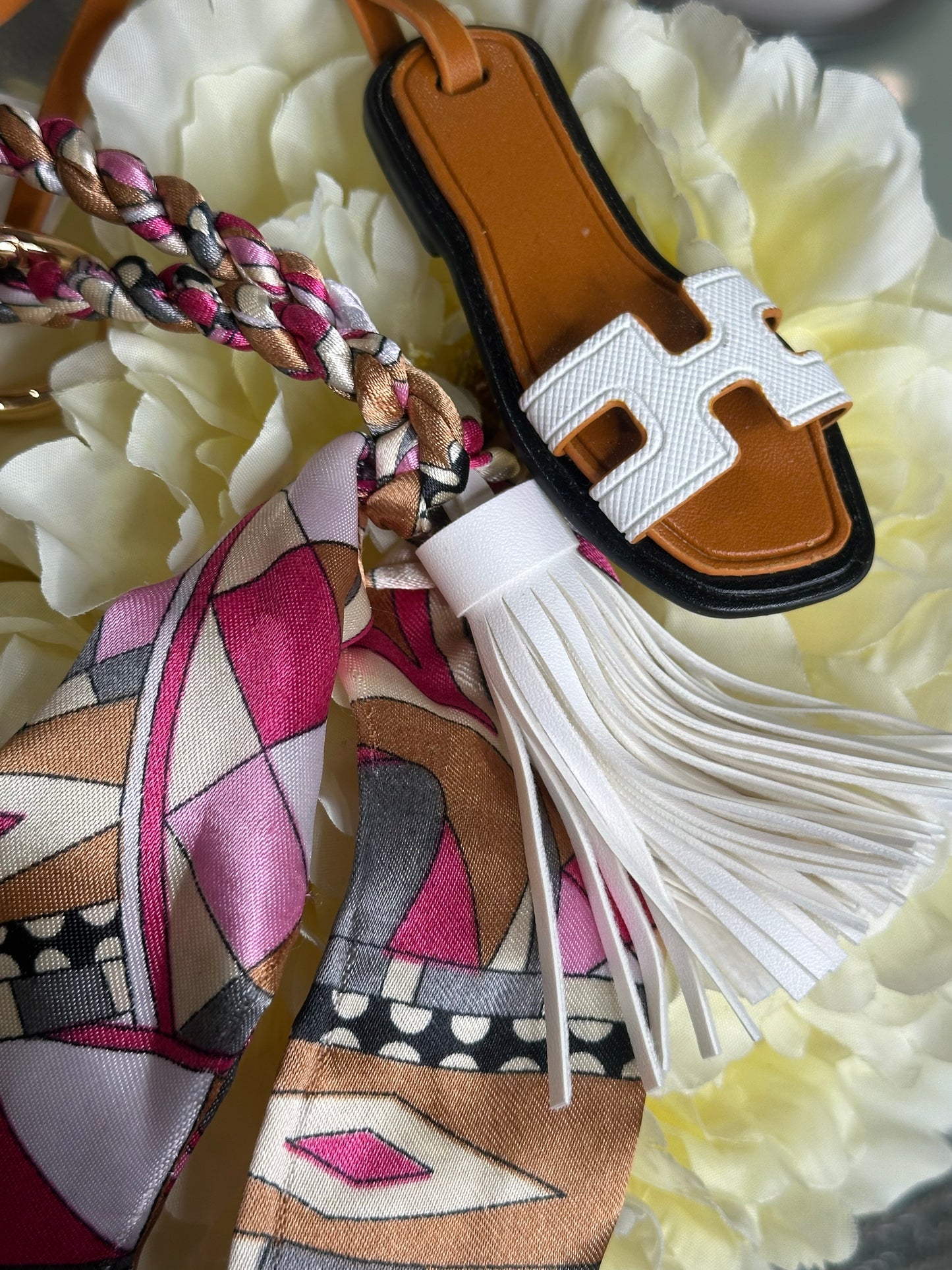 Cute White Sandle Bag Charm