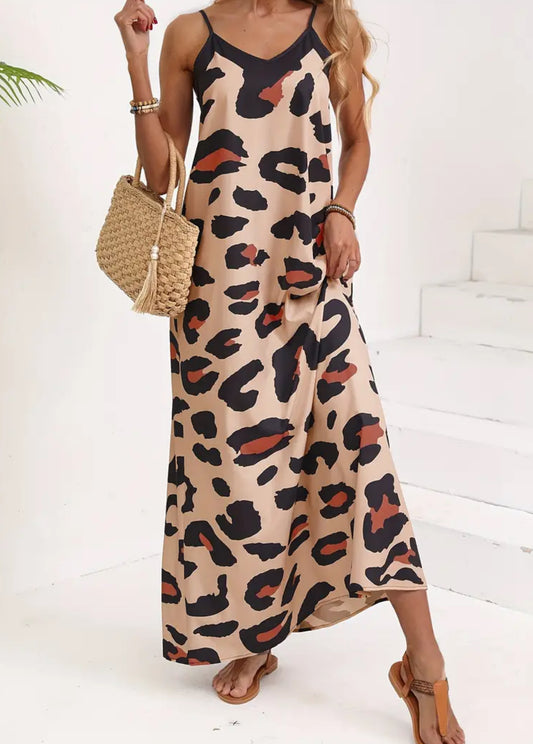 Summer Leopard Print Maxi Dress