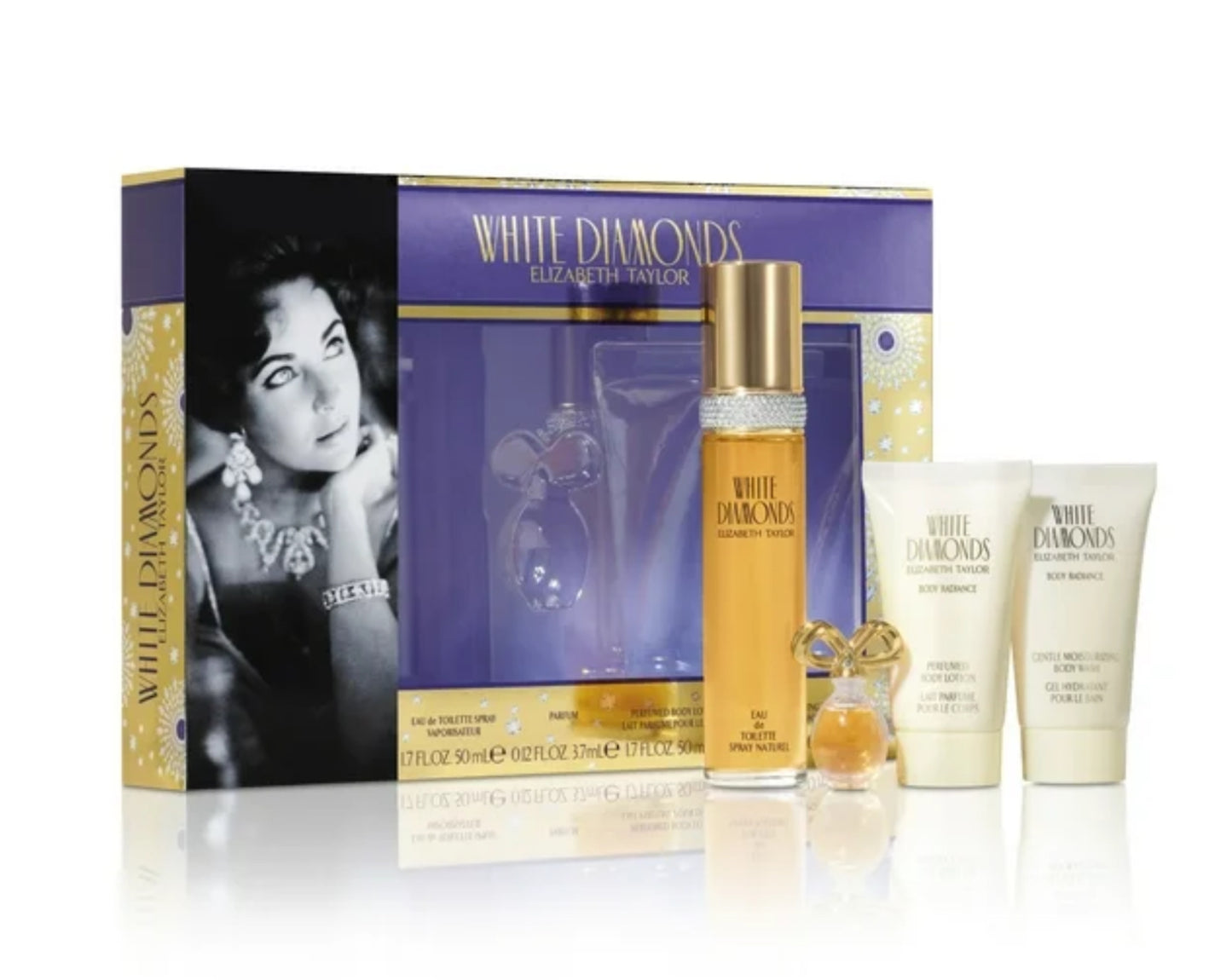 Elizabeth Taylor White Diamonds Fragrance Gift Set For Women, 4 Pieces