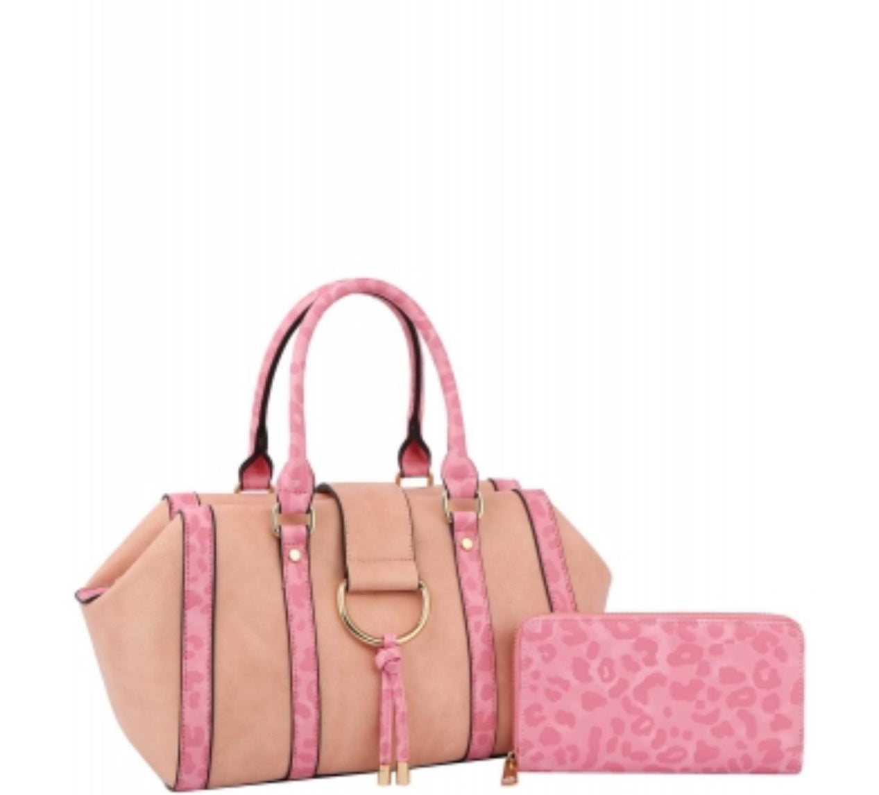 Leopard Printed D Ring Flap 2-in-1 Satchel D0693W