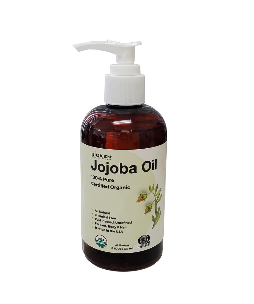 BIOKEN 100% PURE & USDA CERTIFIED ORGANIC JOJOBA OIL 8 OZ