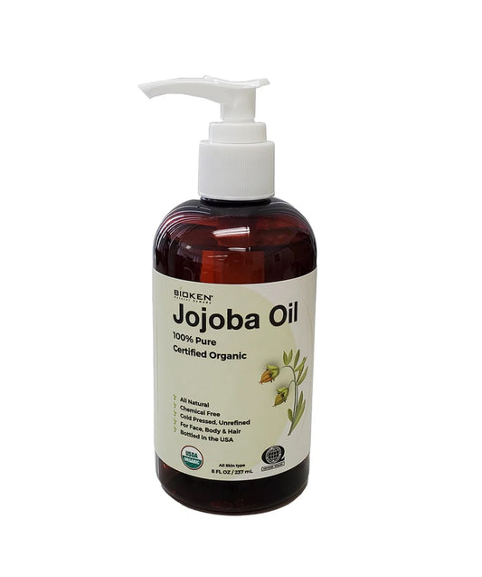 BIOKEN 100% PURE & USDA CERTIFIED ORGANIC JOJOBA OIL 8 OZ