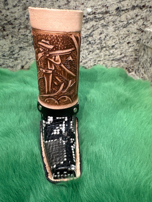 Black and White Shot Glass Boots