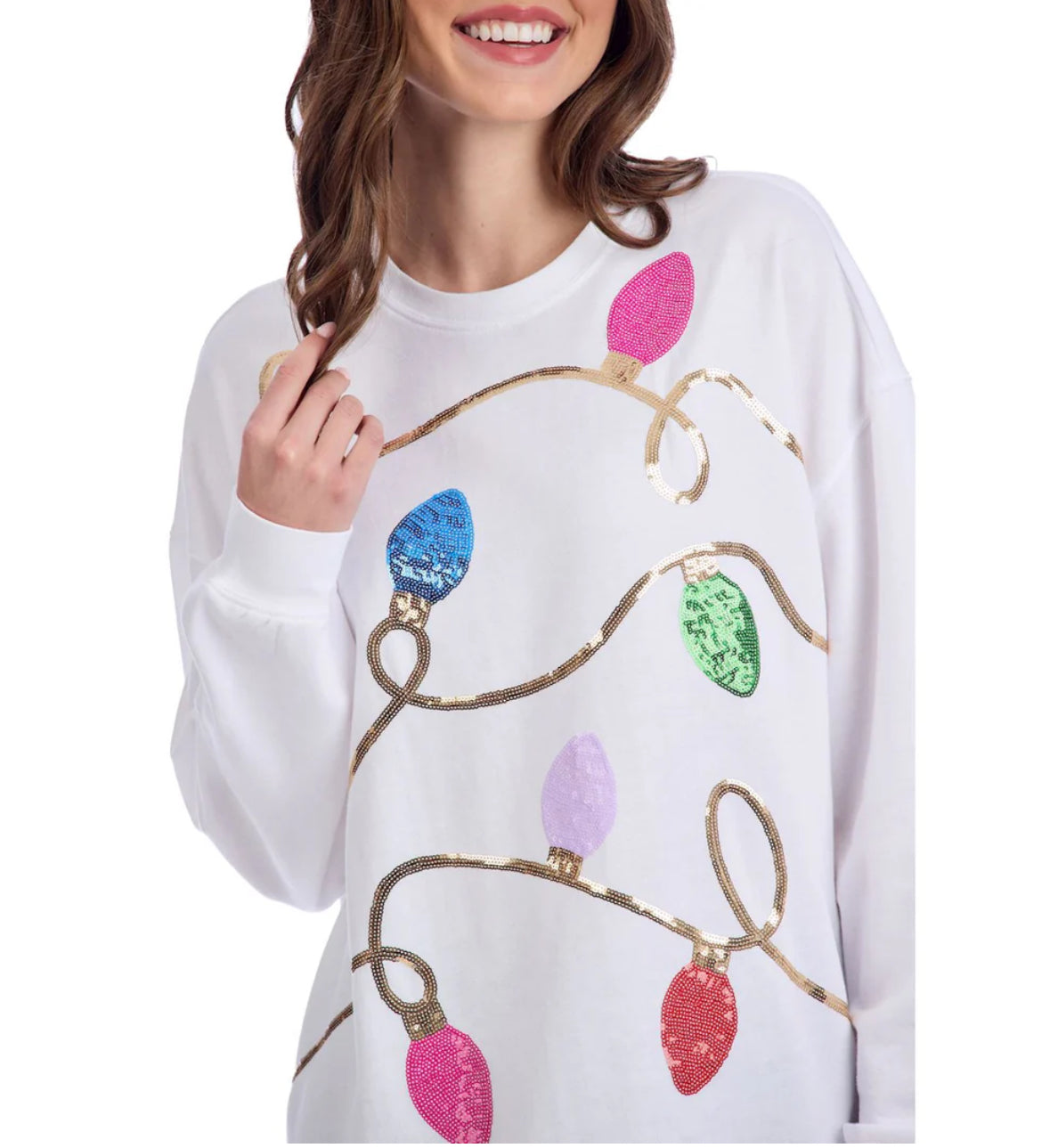 Christmas Bulb Sparkle Sweatshirt by Mud Pie