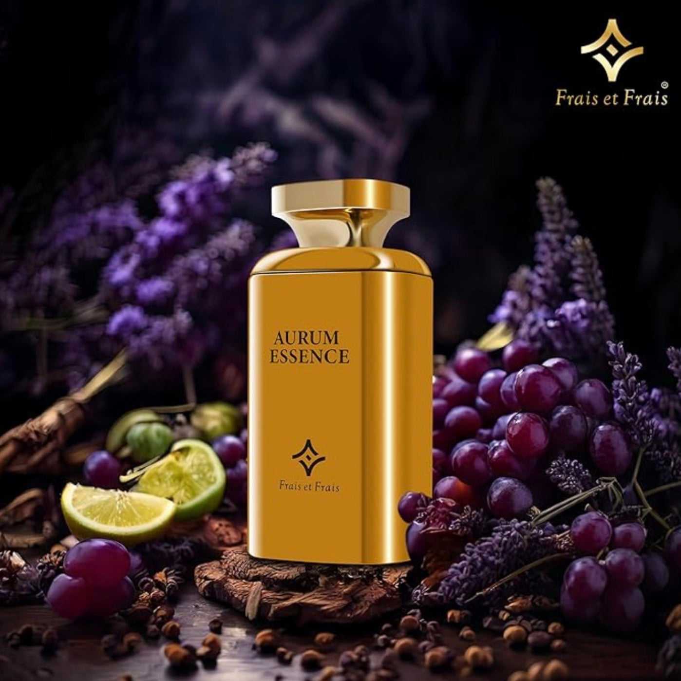 Frais Et Frais Aurum Essence Perfume 100ML - Eau de Parfum - Men's Aquatic Woody Fragrance with Bergamot, Black Pepper & Vetiver