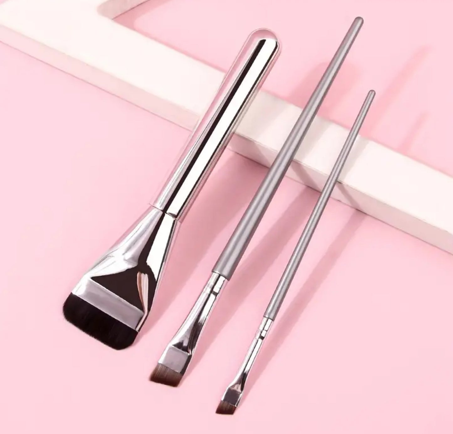 Silver 3pcs/Makeup Brushes Set