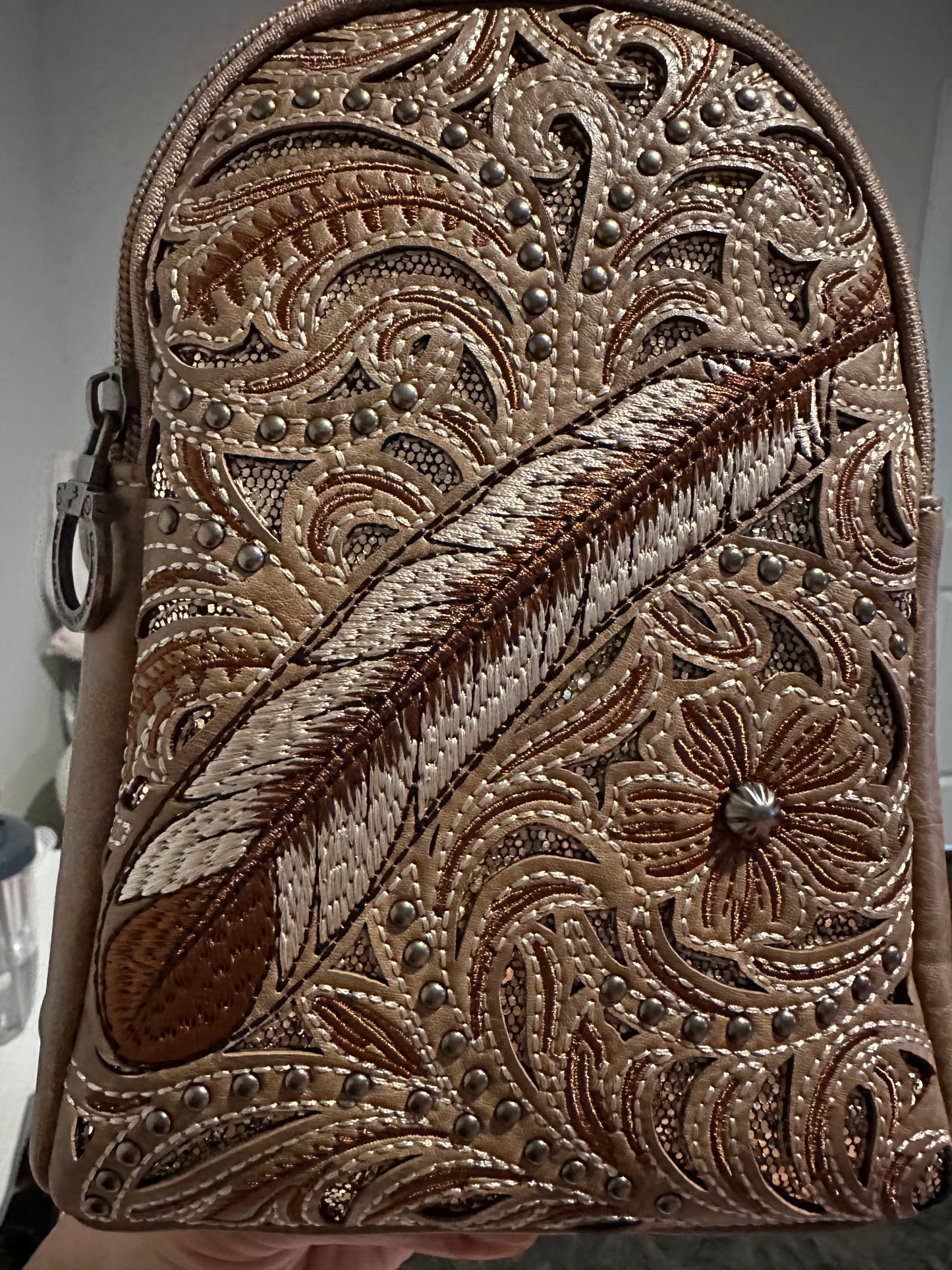Feather Crossbody Bag