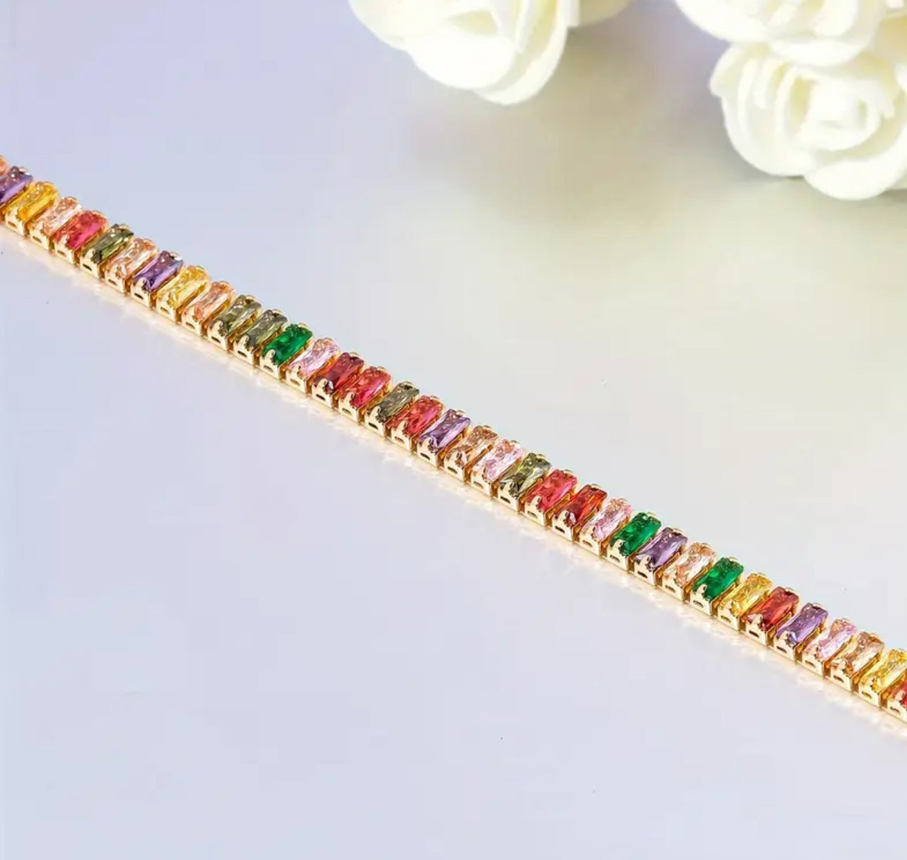 Adjustable Copper Zirconia Beads Bracelet