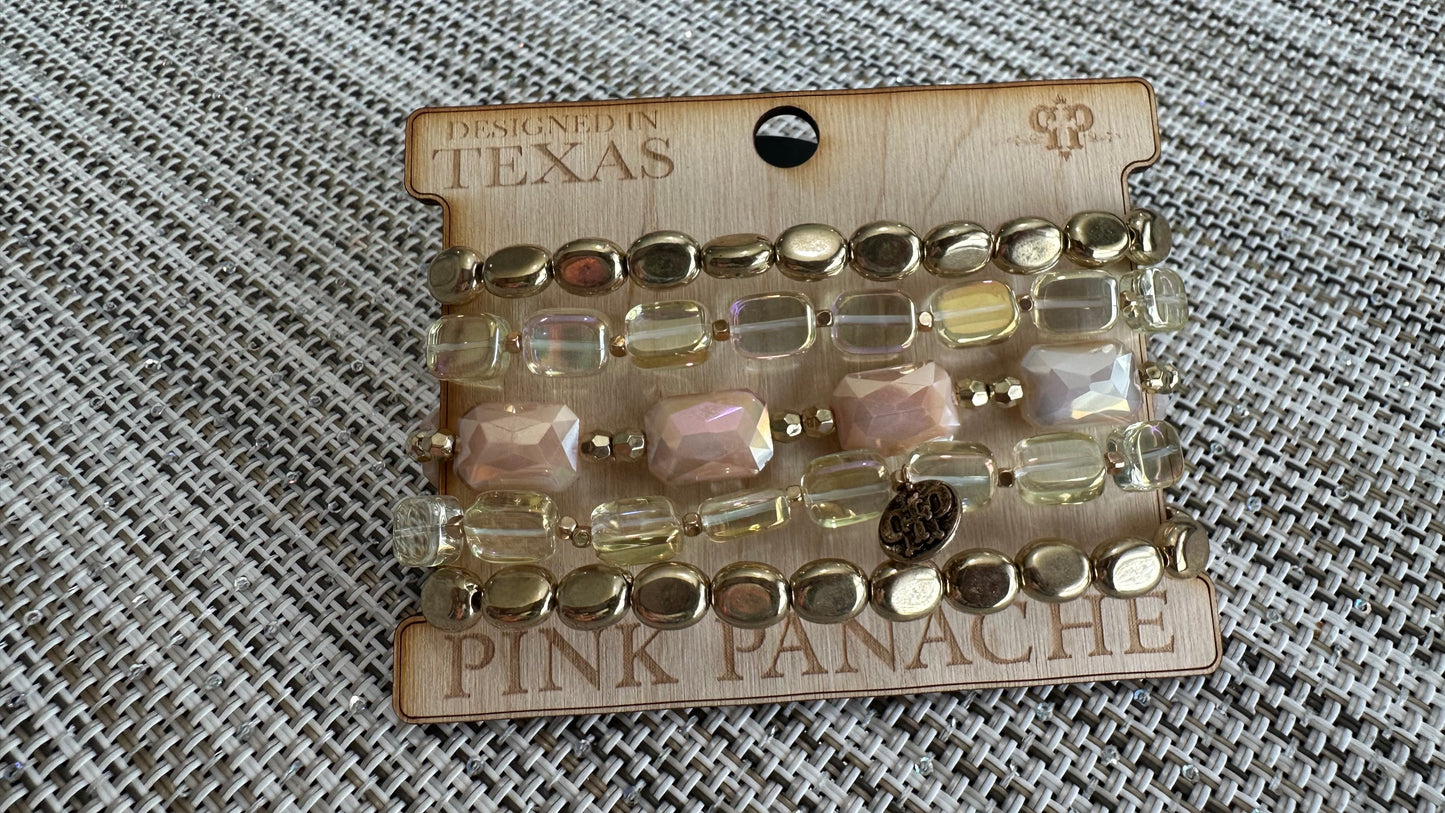 Pink and Champagne Stack (Austrian Crystals)