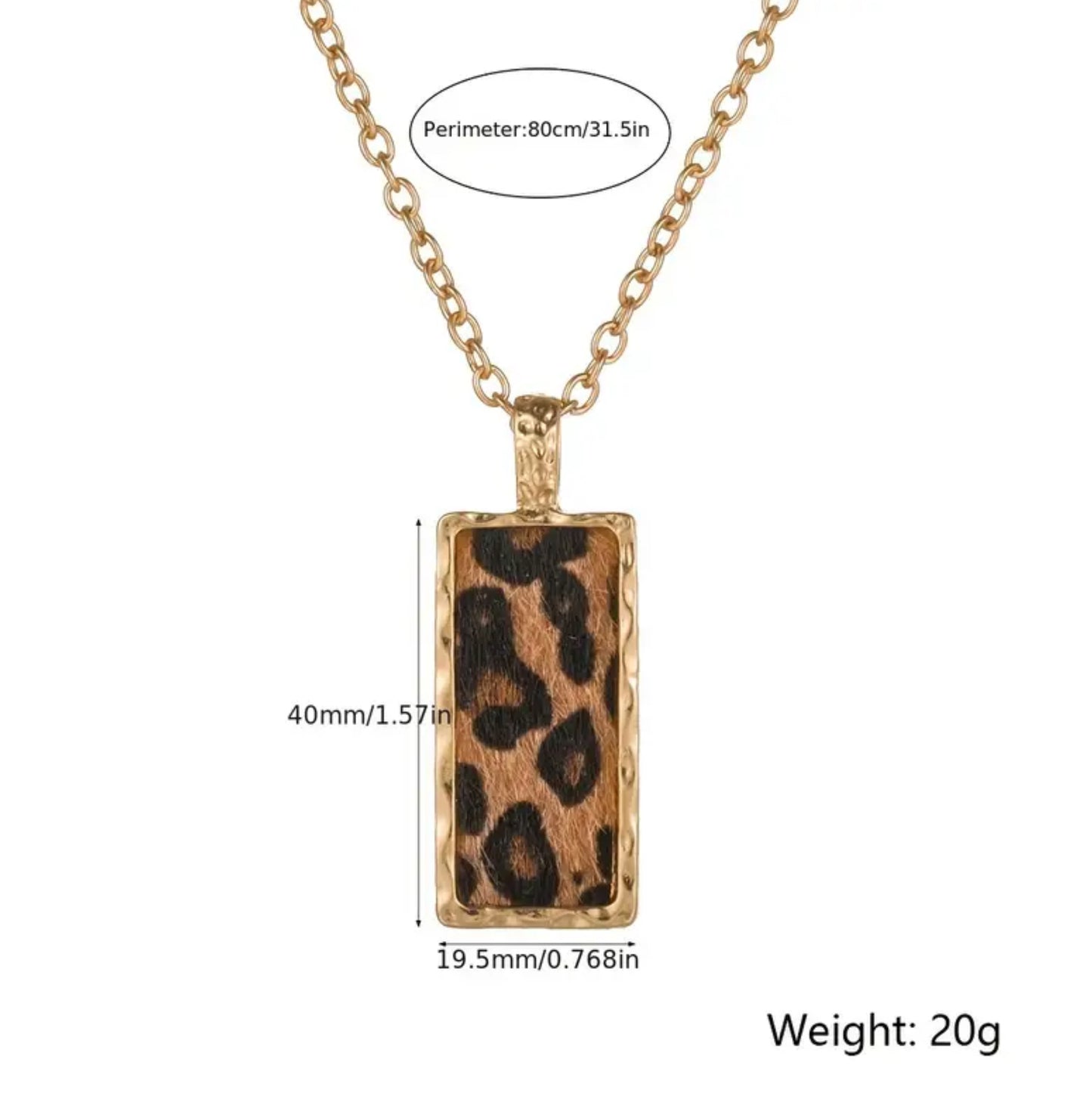 Vintage Leopard Print Pendant Necklace