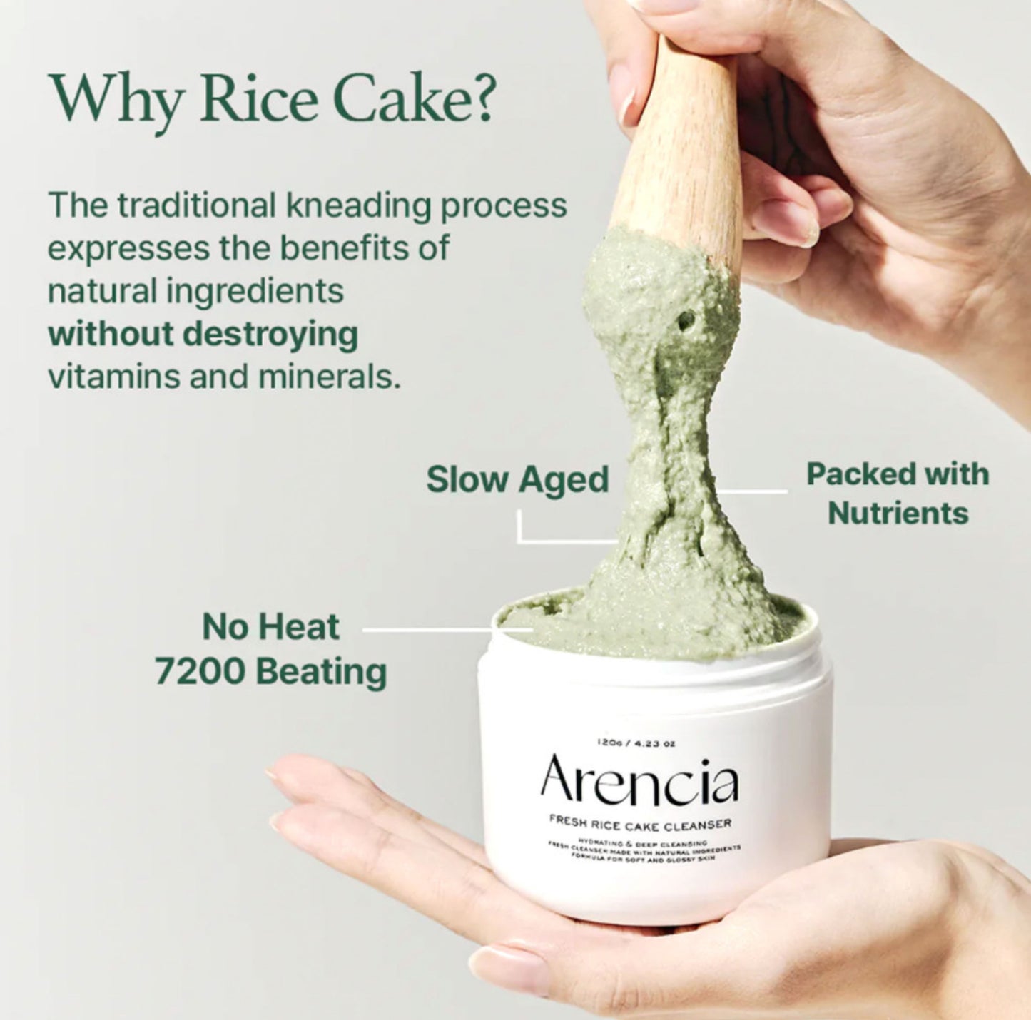 ARENCIA FRESH GREEN RICE MOCHI CLEANSER 120G / 4.23 FL.OZ