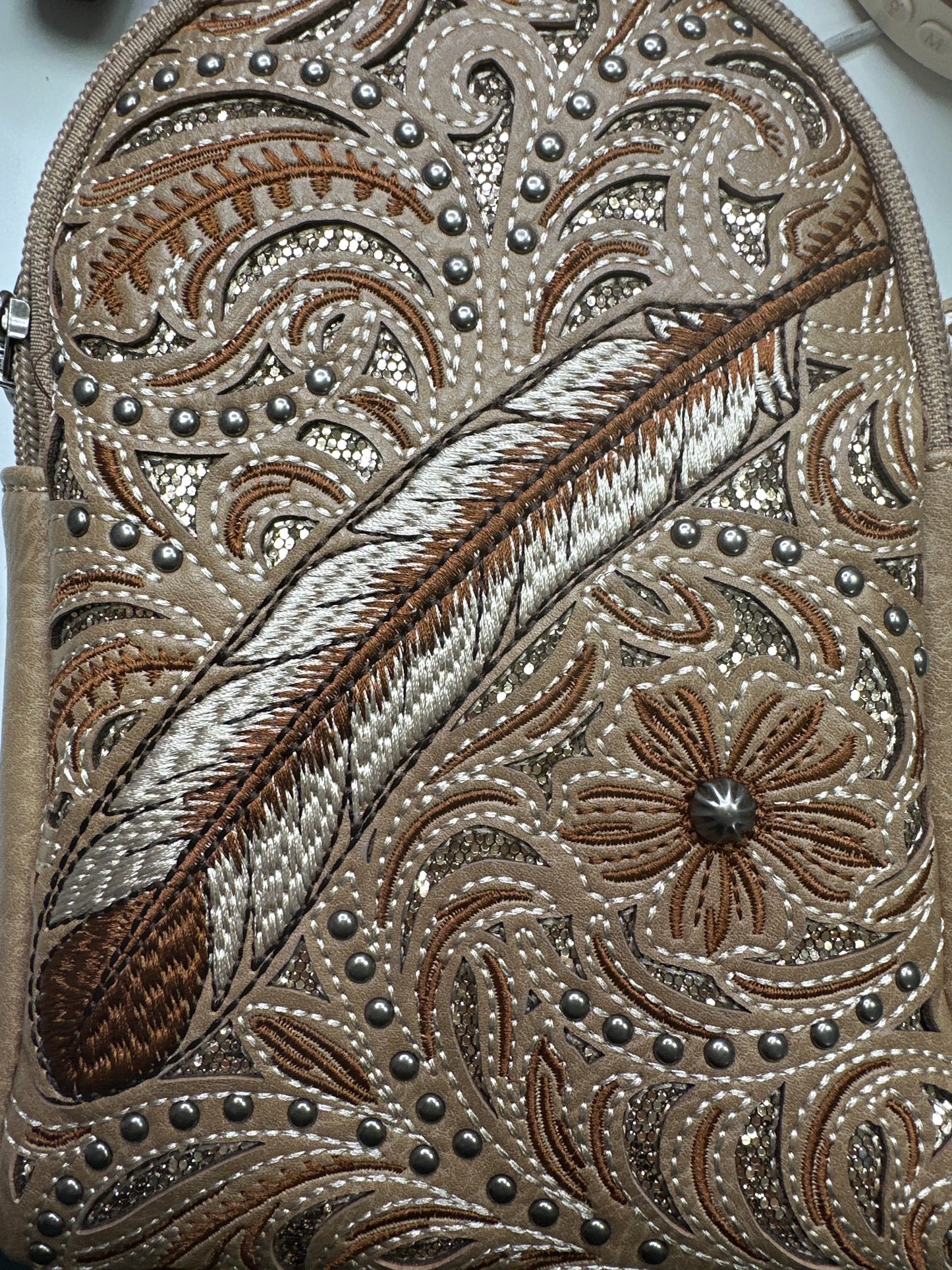 Feather Crossbody Bag
