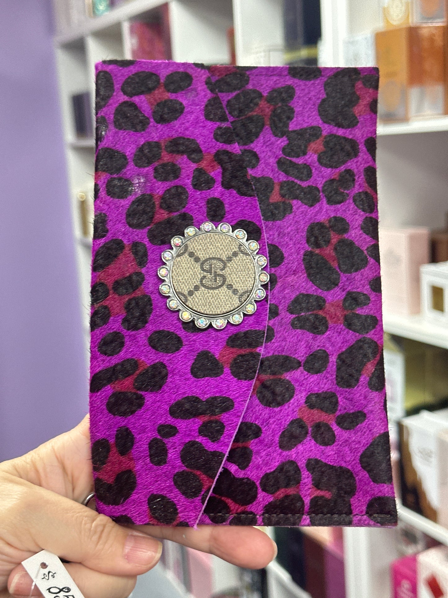 Fuchsia, Leopard GG Wristlet