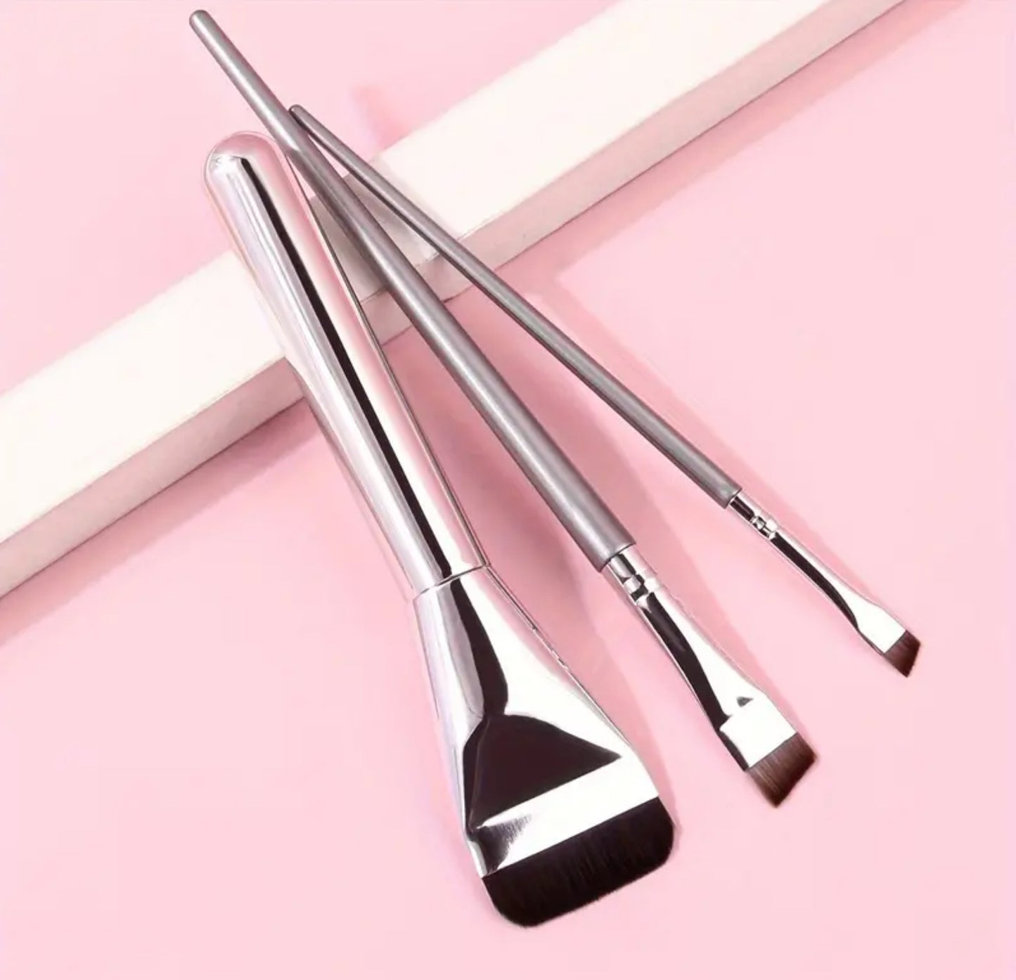 Silver 3pcs/Makeup Brushes Set
