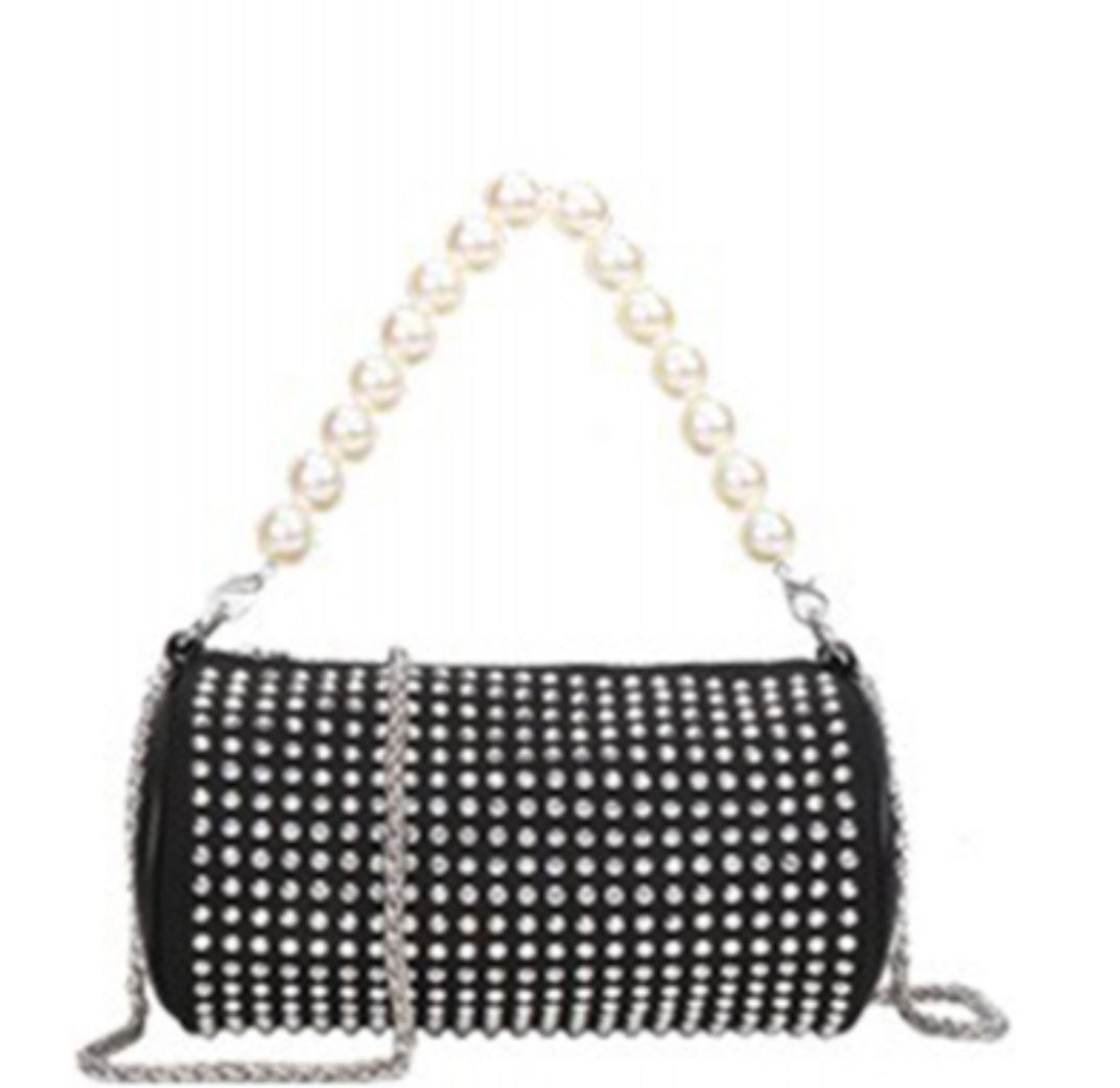 9037 Bling bag with exchangeable pearl handle