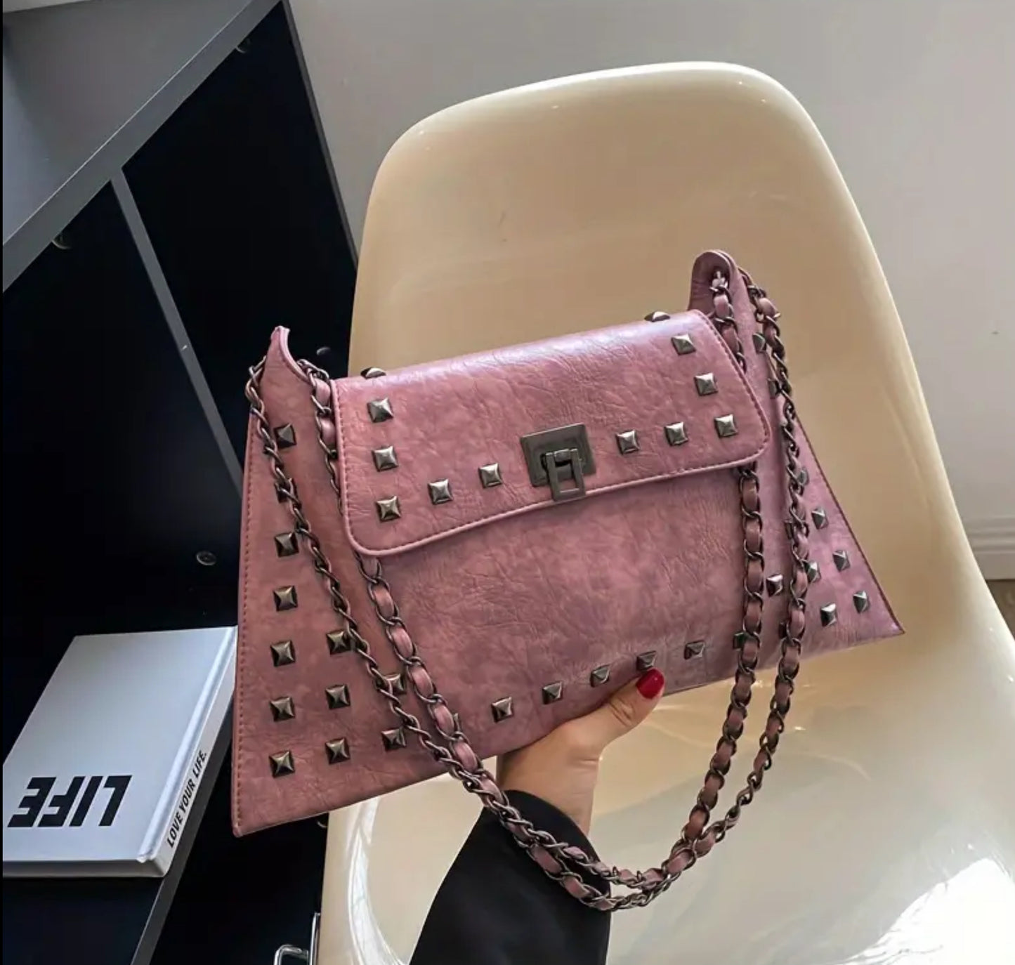Retro Studded Shoulder Bag