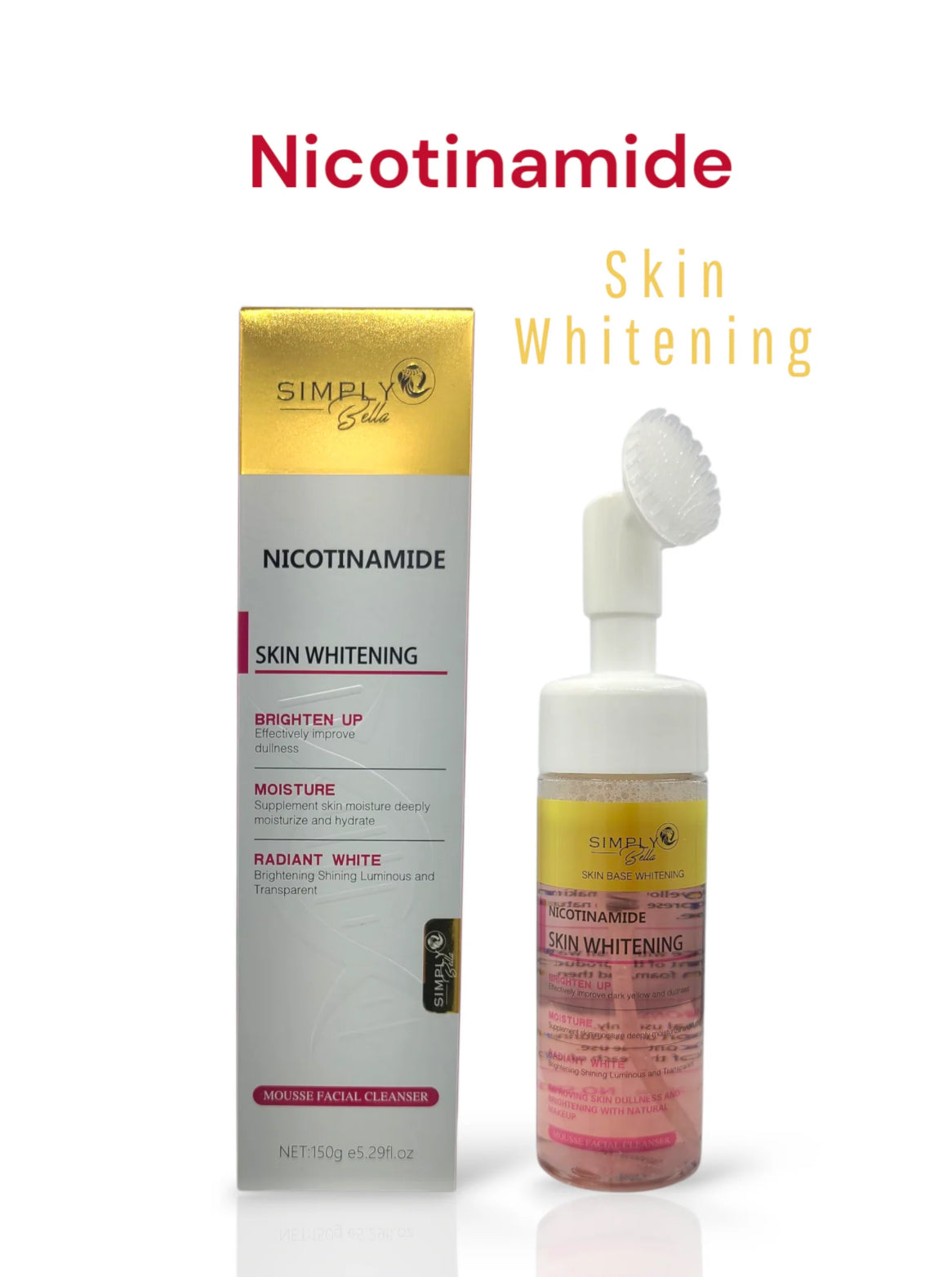 SIMPLY BELLA Nicotinamide Facial Cleanser - Skin Whitening 5.29oz