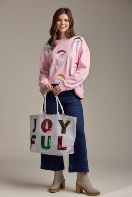 HOLIDAY "SANTA CLAUS"SPARKLE SWEATSHIRT - ONE SIZE