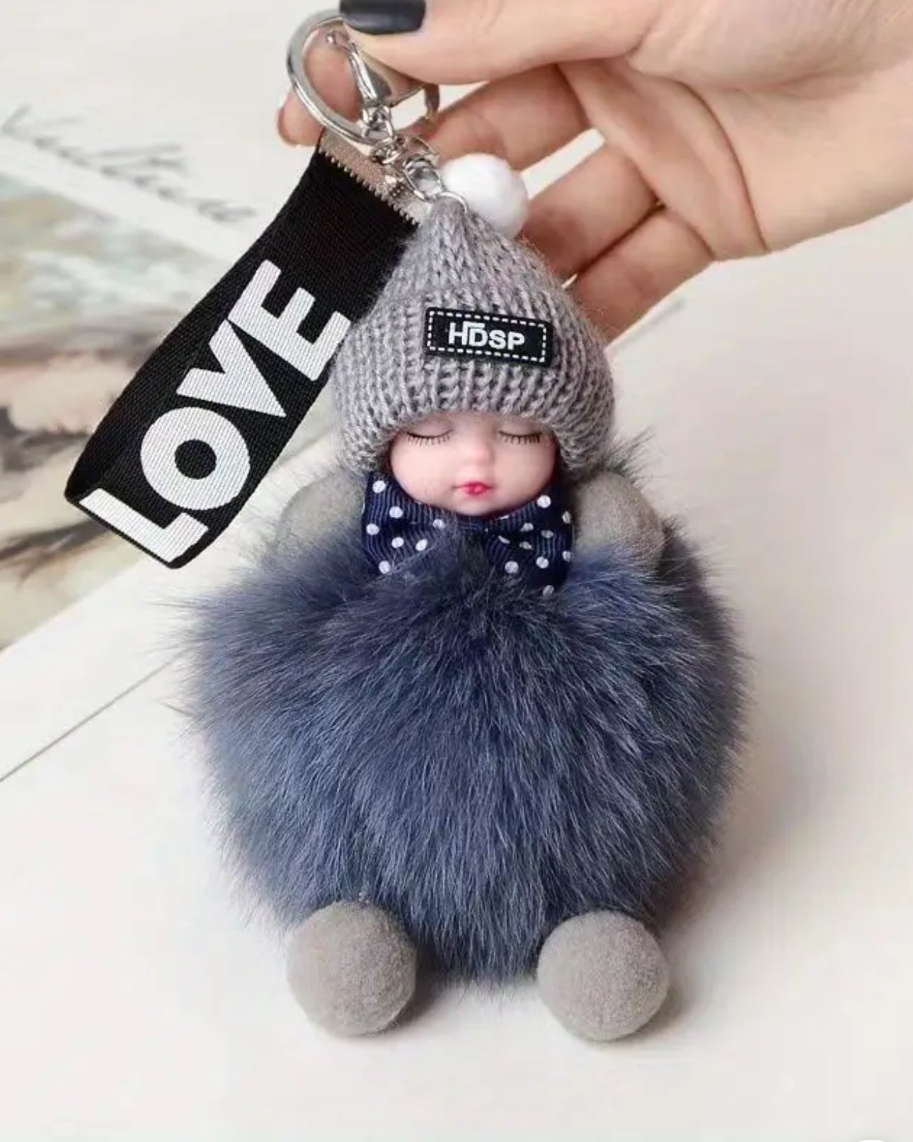 Sleepy Ruby Doll Key Chain