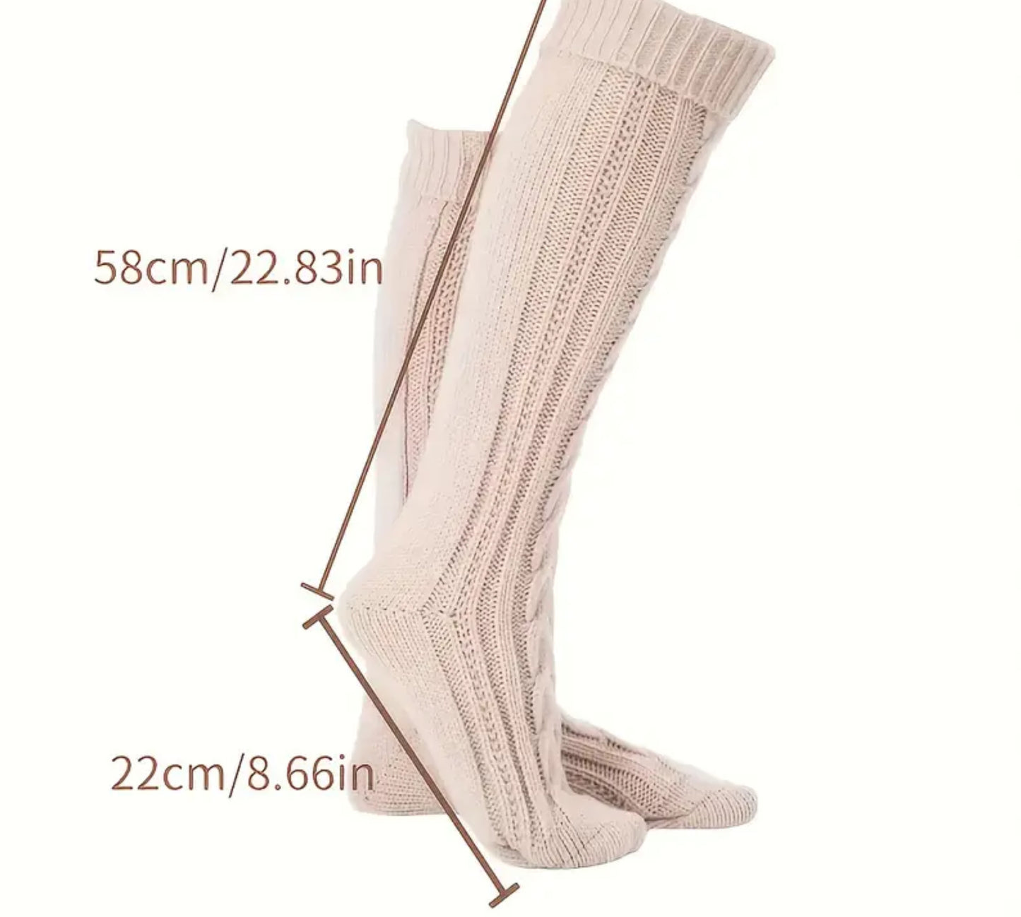 Cozy Cable Knit High Boot Socks for Women