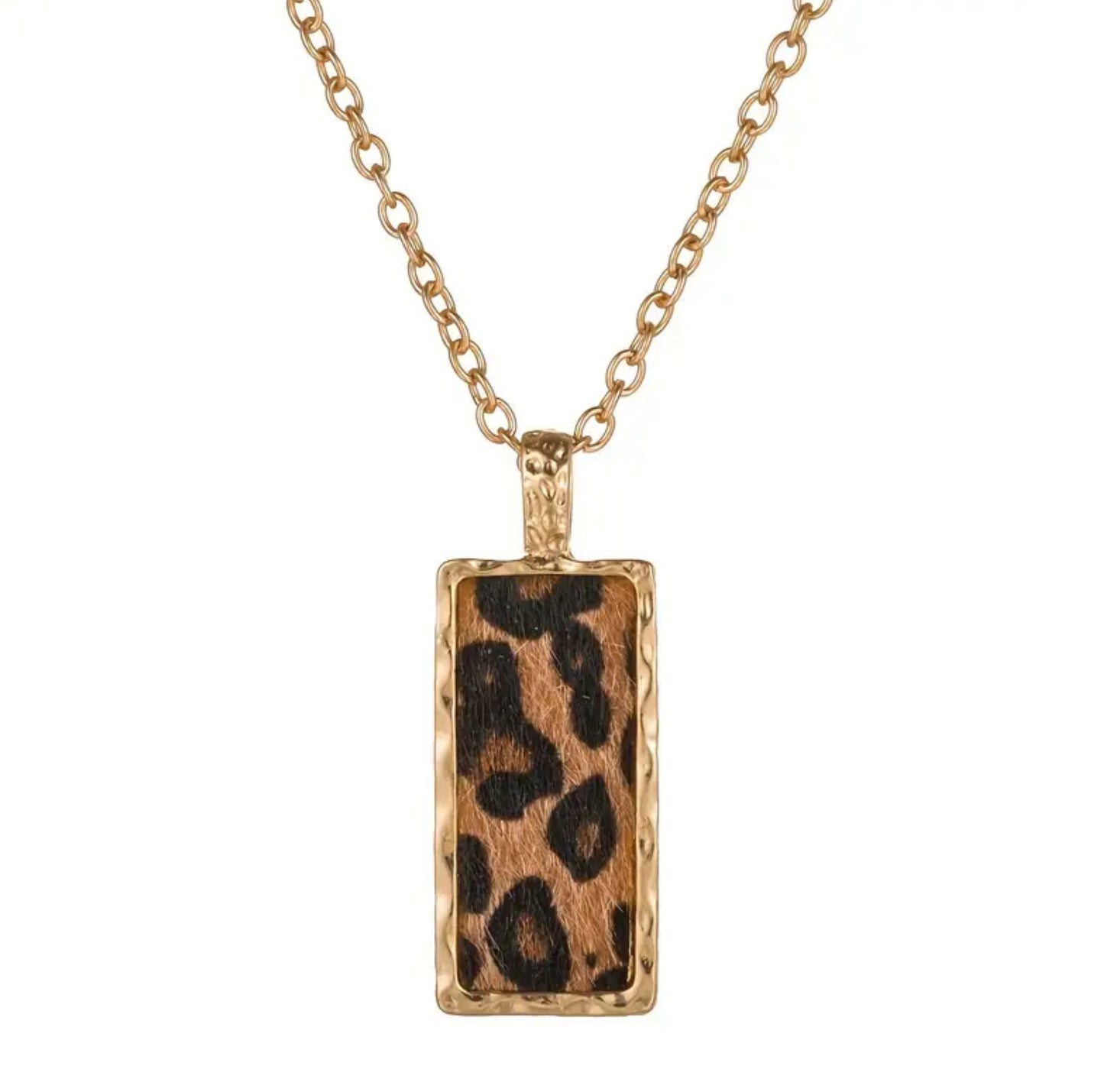 Vintage Leopard Print Pendant Necklace