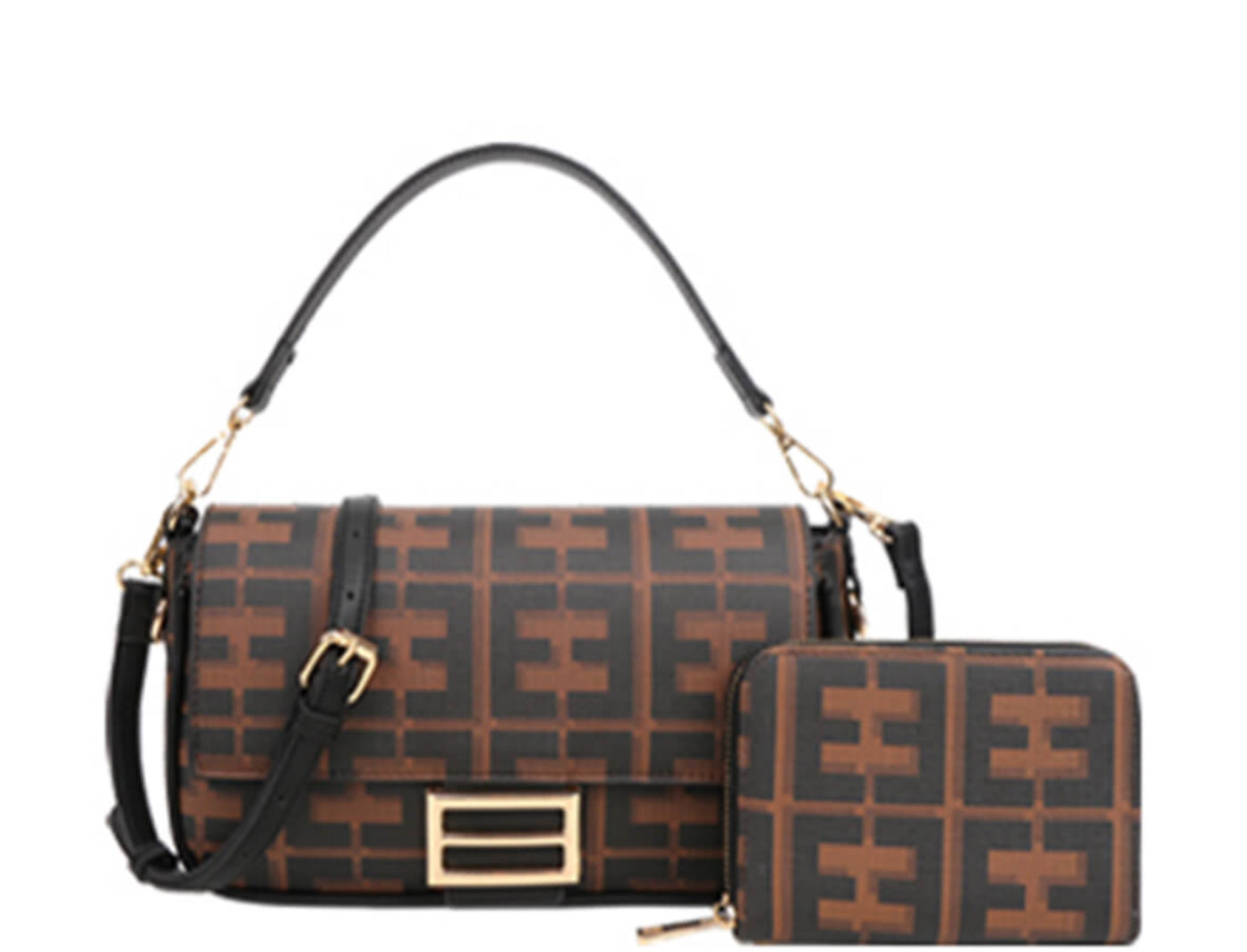 2in1 Fashion Geometric Crossbody Bag Wallet Set EE-2110A