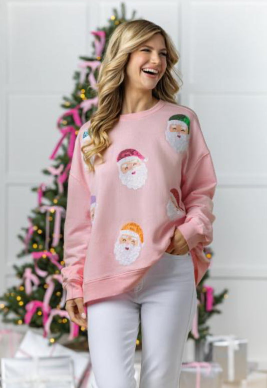 HOLIDAY "SANTA CLAUS"SPARKLE SWEATSHIRT - ONE SIZE