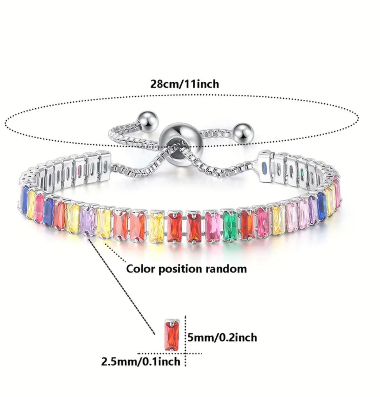 Adjustable Copper Zirconia Beads Bracelet