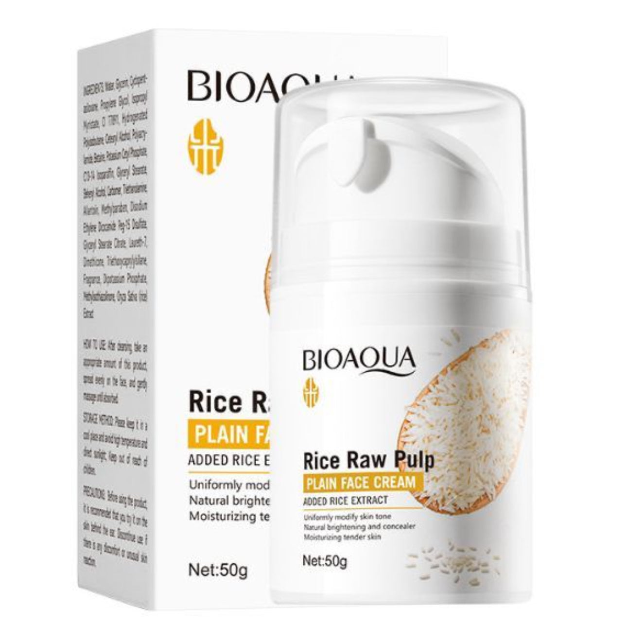 Rice, Raw Pulp, Plain Face Cream