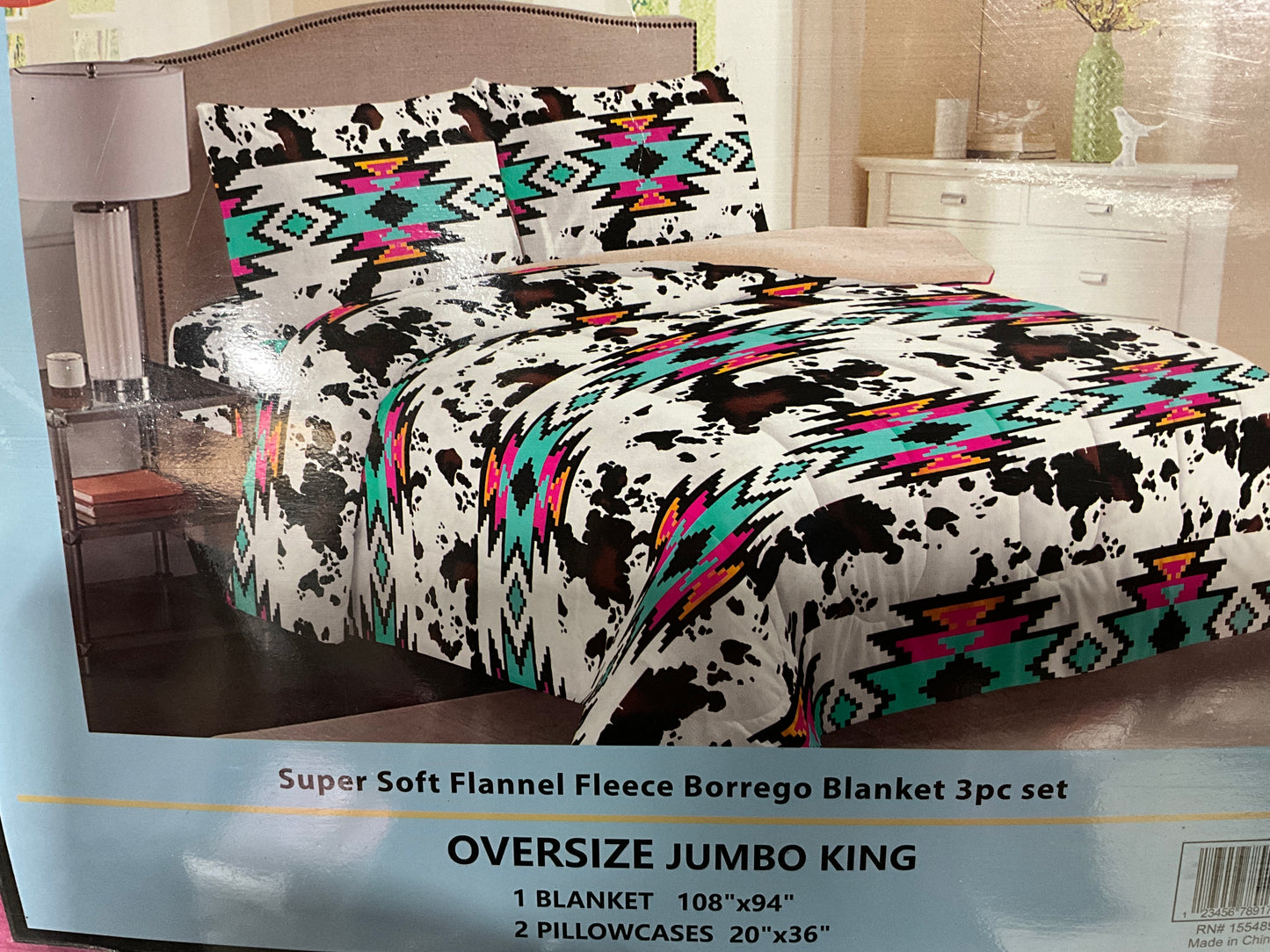 Enzo Borrego 3pc Set Blanket- Oversize Jumbo King
