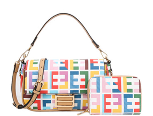 2in1 Fashion Geometric Crossbody Bag Wallet Set EE-2110A