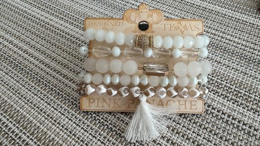 White and Clear Stack (Austrian Crystals)