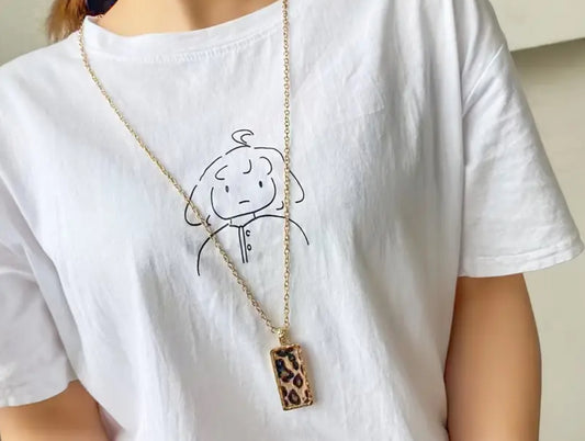 Vintage Leopard Print Pendant Necklace