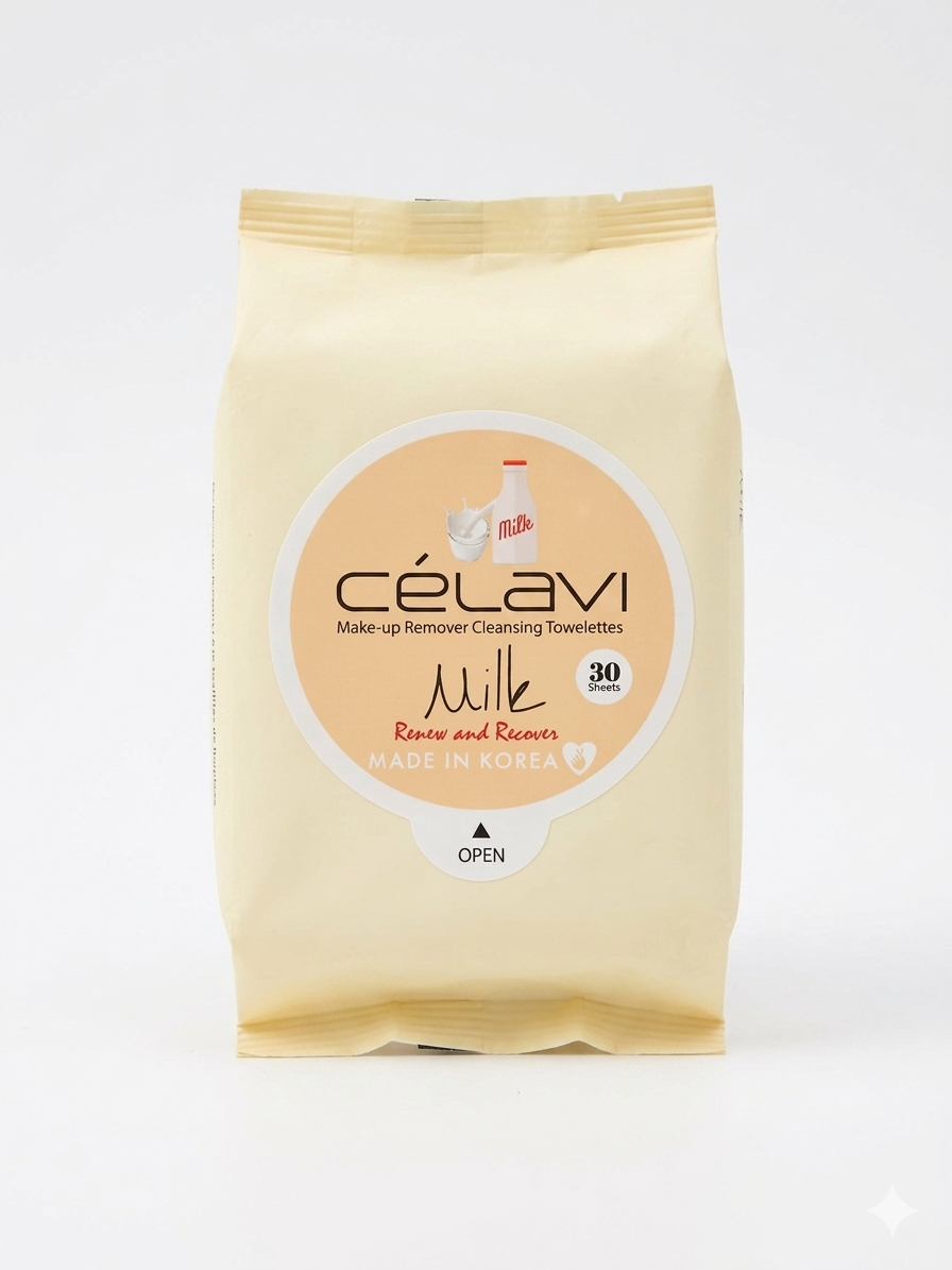 Celavi Milk Wipes. Renew & Refresh