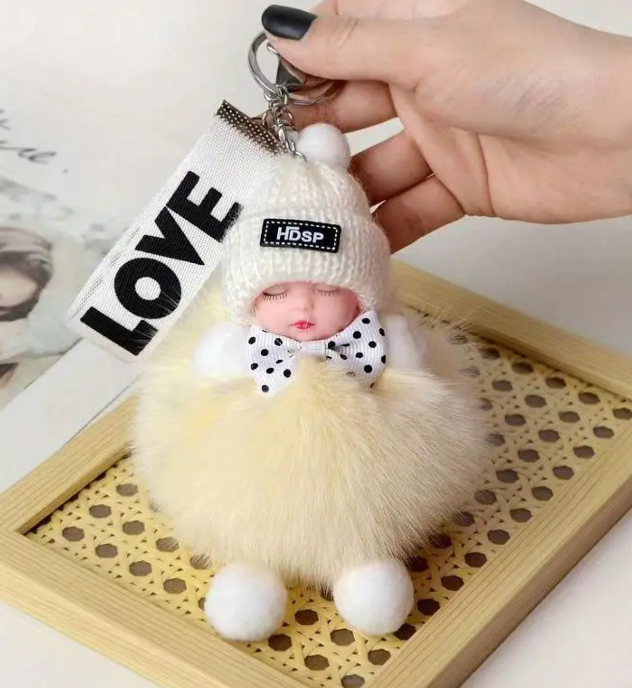 Sleepy Ruby Doll Key Chain